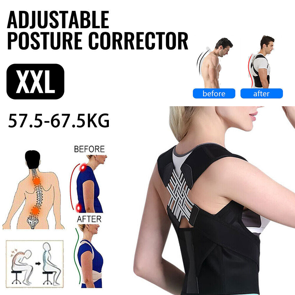 Adjustable Posture Corrector Low Back Support Shoulder Brace Belt for Women Men