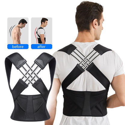 Adjustable Posture Corrector Low Back Support Shoulder Brace Belt for Women Men