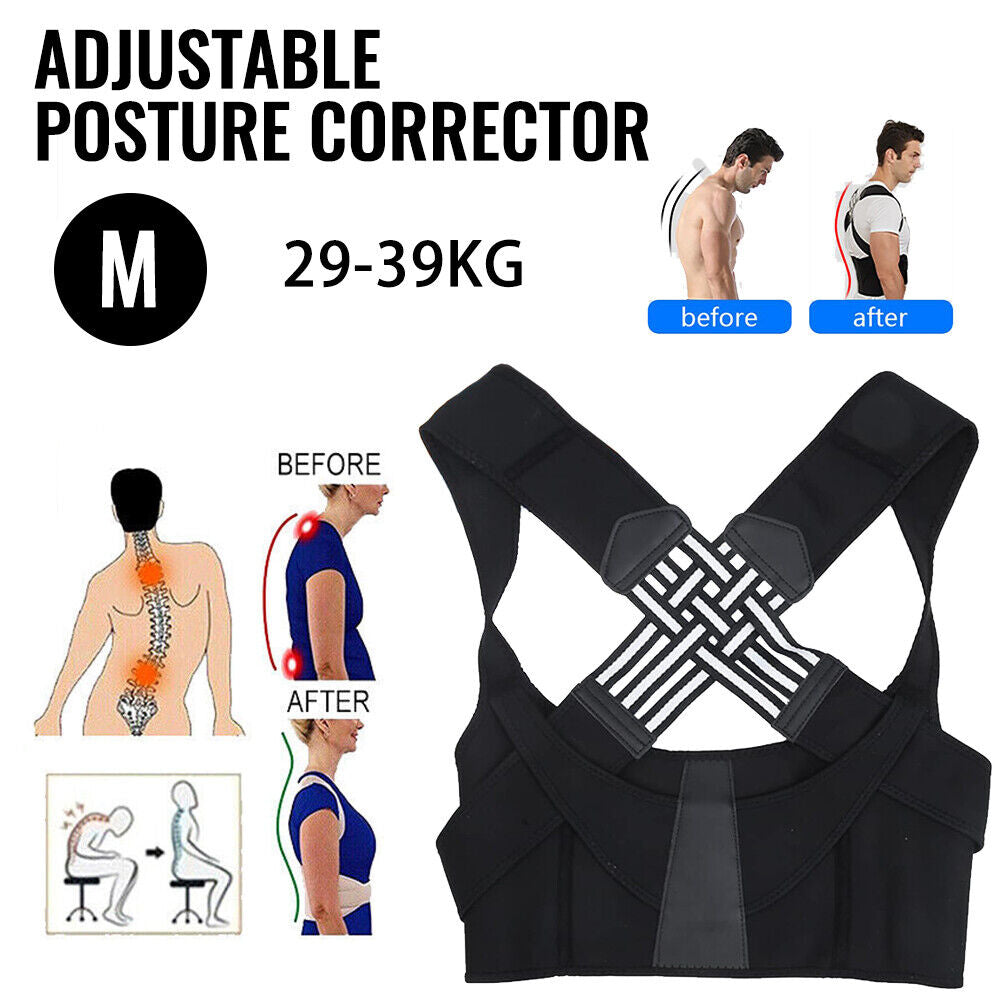 Adjustable Posture Corrector Low Back Support Shoulder Brace Belt for Women Men